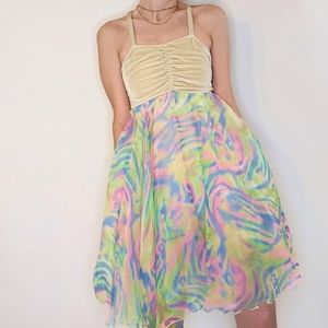 Y2k tie dye swirl dress